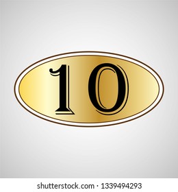 Hotel door number ten. Vector.