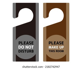 Hotel door plate with Do not disturb and Please make up this room