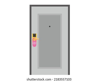 Placa de la puerta del hotel con No molestar. Ilustración vectorial.