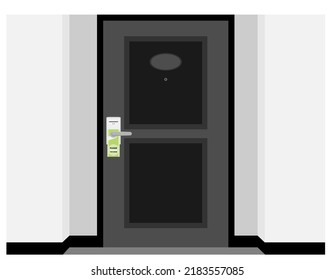 Placa de la puerta del hotel con Favor de hacer esta habitación