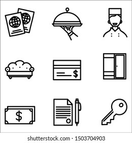 Hotel drawings collection. Vector illustration.