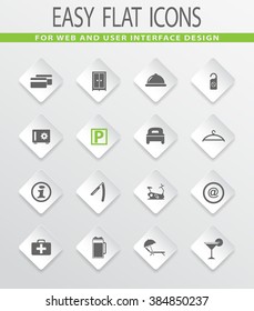 Hotel easy flat web icons for user interface design
