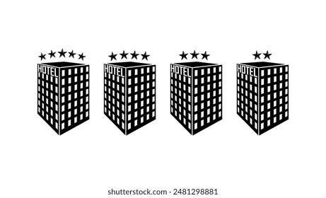 hotel emblem, black isolated silhouette