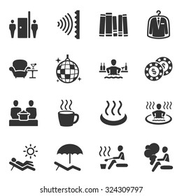 Hotel Facility Icon Vector Set Collection