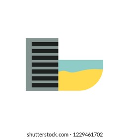 hotel first line flat fector icon