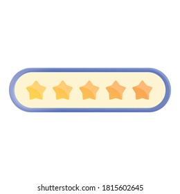 Hotel five star review icon. Cartoon of hotel five star review vector icon for web design isolated on white background