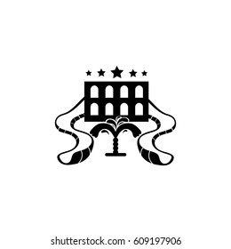 Hotel five stars with aquapark vector  icon.