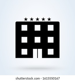 Hotel five stars Universal. Simple vector modern icon design illustration.