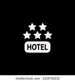 Hotel five stars vector icon. flat Hotel five stars design. Hotel five stars illustration for graphic 