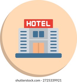 Ícone de Estilo de Círculo Plano do Hotel