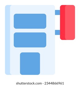 Hotel in flat icon. building, hostel, apartment, travel, vacation