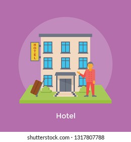 Hotel flat icon design 