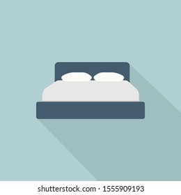 Hotel flat icon with long shadow