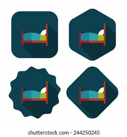 Hotel flat icon with long shadow