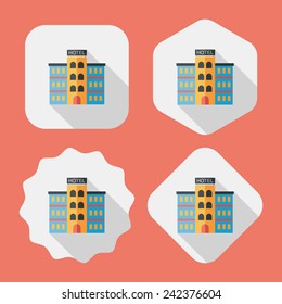 Hotel flat icon with long shadow,eps10