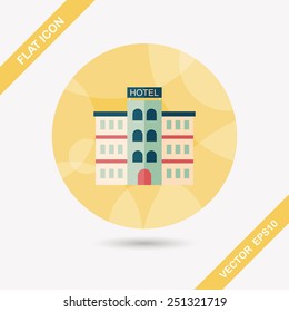 Hotel flat icon with long shadow,eps10