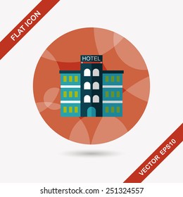 Hotel flat icon with long shadow,eps10