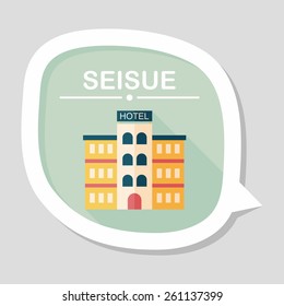 Hotel flat icon with long shadow,eps10