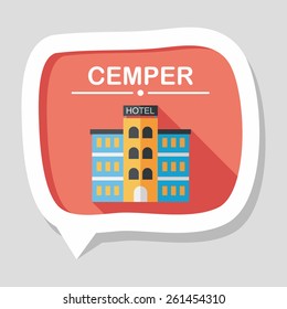 Hotel flat icon with long shadow,eps10