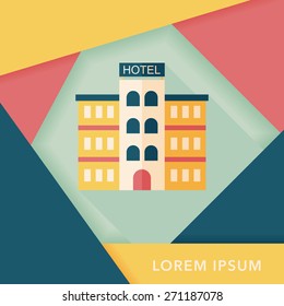 Hotel flat icon with long shadow,eps10