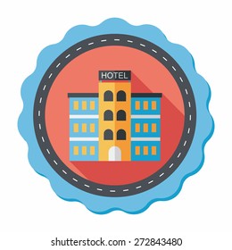 Hotel flat icon with long shadow,eps10