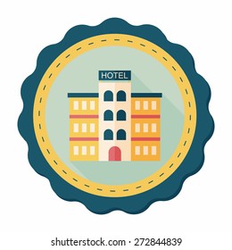 Hotel flat icon with long shadow,eps10