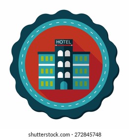 Hotel flat icon with long shadow,eps10