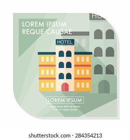 Hotel flat icon with long shadow,eps10