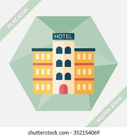 Hotel flat icon with long shadow,eps10
