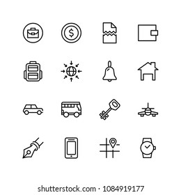 Hotel flat icon set. Single high quality outline symbol of info for web design or mobile app. Thin line signs for design logo, visit card, etc. Outline logo of graphic hotel 