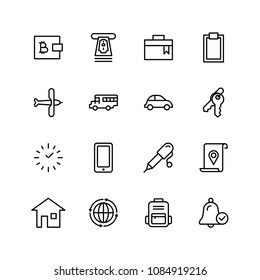 Hotel flat icon set. Single high quality outline symbol of info for web design or mobile app. Thin line signs for design logo, visit card, etc. Outline logo of graphic hotel 