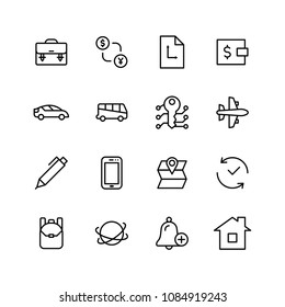 Hotel flat icon set. Single high quality outline symbol of info for web design or mobile app. Thin line signs for design logo, visit card, etc. Outline logo of graphic hotel 