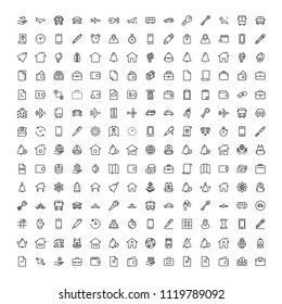 Hotel flat icon set. Single high quality outline symbol of info for web design or mobile app. Thin line signs for design logo, visit card, etc. Outline logo of graphic hotel 