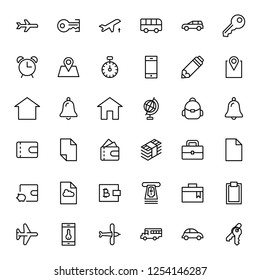 Hotel flat icon set. Single high quality outline symbol of info for web design or mobile app. Thin line signs for design logo, visit card, etc. Outline logo of graphic hotel 