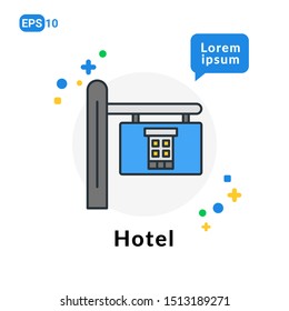 Hotel Flat icon. Used For web, logo, mobile app, User Interface