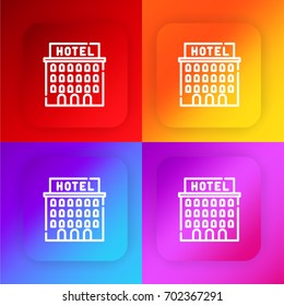 Hotel four color gradient app icon set