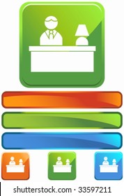 hotel front desk square glossy