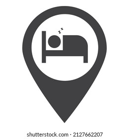 hotel geolocation map icon isolated icon on white background.