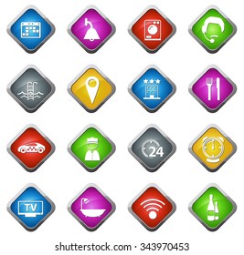 Hotel glossy web icon set