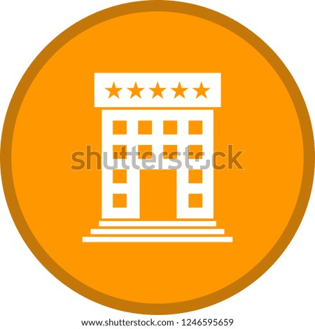 Hotel Glyph Round Circle Multi color BG