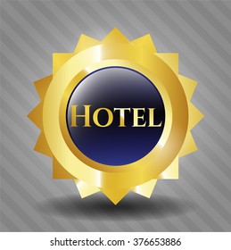 Hotel gold badge or emblem