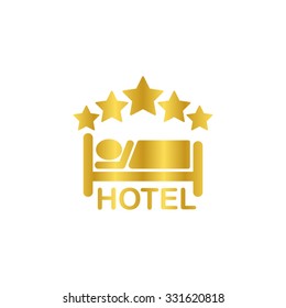 hotel  - gold vector icon