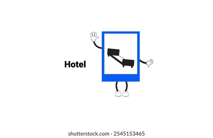 Hotel graphic vector illustration with cartoon characters. Graphic design is suitable for children's education, story books, or traffic safety materials. vector illustration