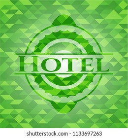 Hotel green mosaic emblem