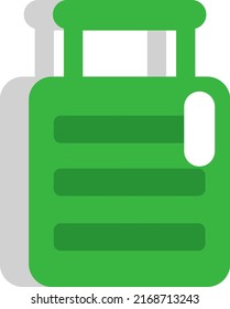 Hotel green suitcase, illustration, vector on a white background.