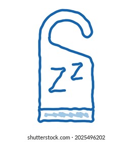 Hotel Handle Label Zzz sketch icon vector. Hand drawn blue doodle line art Hotel Handle Label Zzz sign. isolated symbol illustration