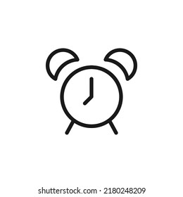 Hotel, holiday, weekend concept. Vector signs drawn in flat style. Perfect for web sites, stores, shops, books. Editable stroke. Line icon of alarm clock 