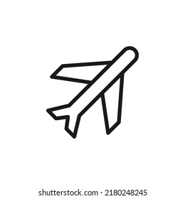 Hotel, Urlaub, Wochenendkonzept. Vektorschilder im flachen Stil gezeichnet. Ideal für Webseiten, Läden, Geschäfte, Bücher. Bearbeitbarer Strich. Liniensymbol des Flugzeugs