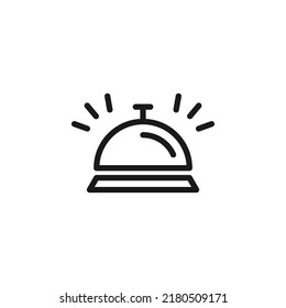 Hotel, holiday, weekend concept. Vector signs drawn in flat style. Perfect for web sites, stores, shops, books. Editable stroke. Line icon of bowl with cloche