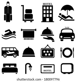 Hotel and hospitality icon set